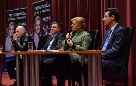 (Slijeva): prof. dr. Stjepan Šterc, Miro Totgergeli, buduća predsjednica i Ladislav Ilčić