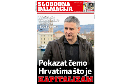 Naslovnica današnje Slobodne Dalmacije