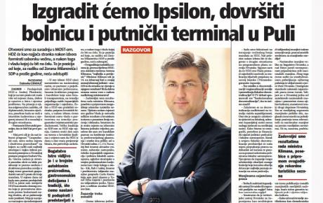 Izgradit ćemo Istarski ipsilon, dovršiti bolnicu i putnički terminal u Puli!