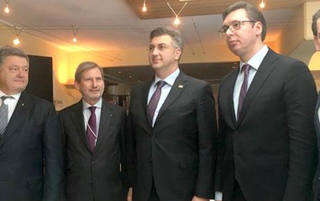 (slijeva) Petro Porošenko, Johannes Hahn, Andrej Plenković, Aleksandar Vučić i Sebastian Kurz